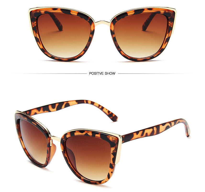 Ladies retro cat eye sunglasses Île papillon