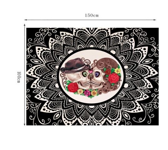 Square microfiber printed beach towel taro beach towel Île papillon