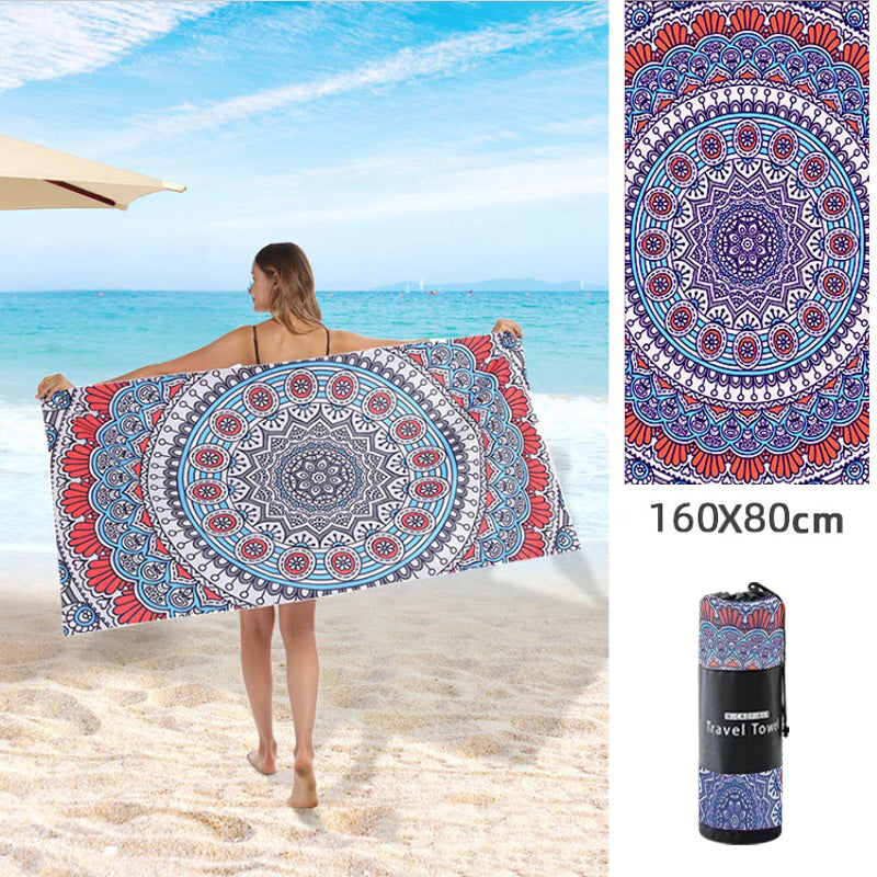 Double Sided Fleece Printed Beach Towel Microfiber Beach Towel Île papillon