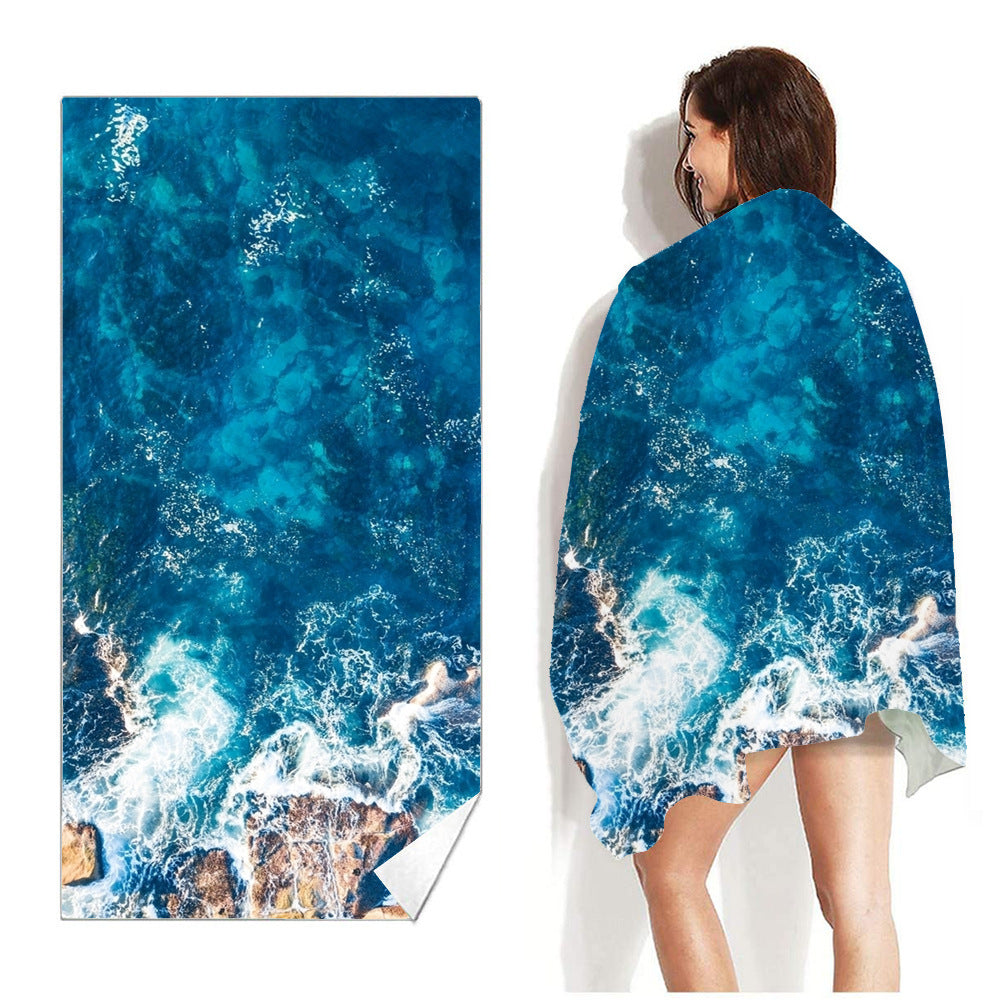 Beach Towel Printed Swimming Sweat Towel Île papillon