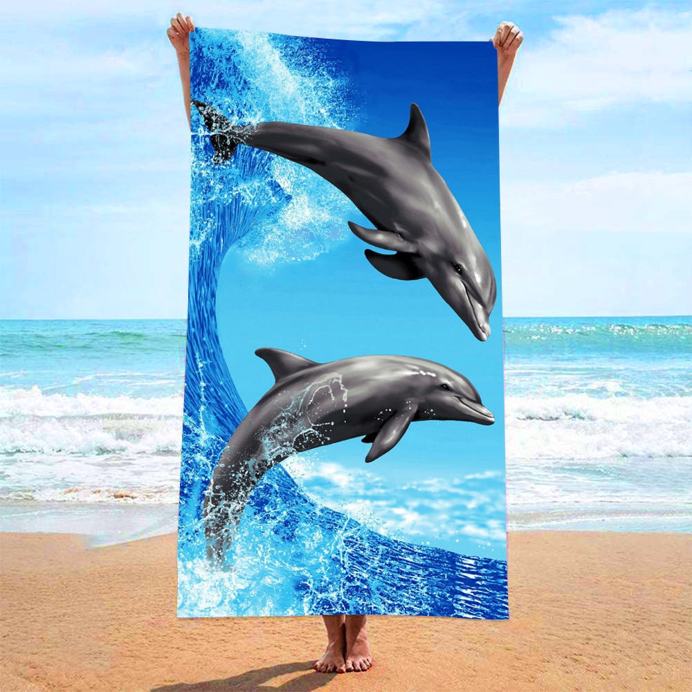 Sweat-wiping Beach Towel Microfiber Water-absorbing Quick-drying Beach Towel Île papillon