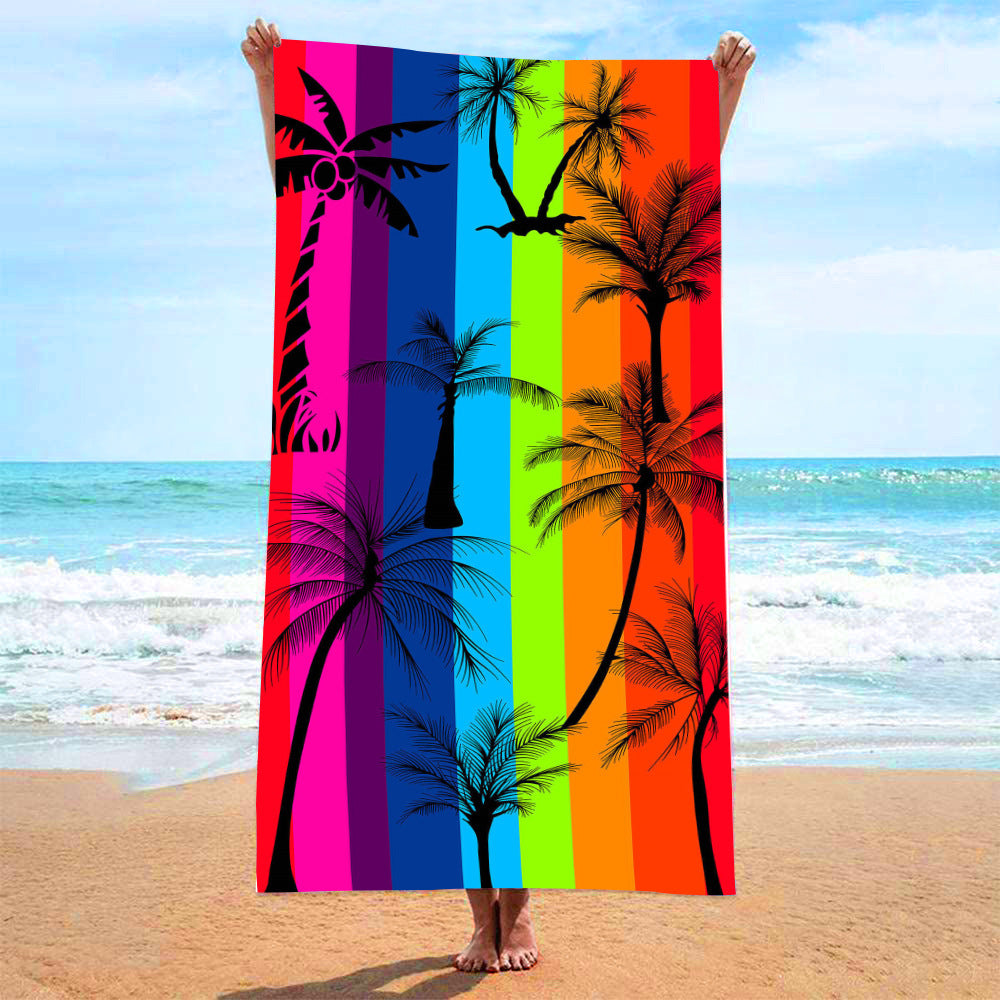 Sweat-wiping Beach Towel Microfiber Water-absorbing Quick-drying Beach Towel Île papillon
