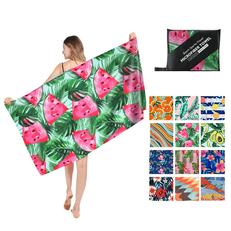 Double Sided Fleece Printed Beach Towel Microfiber Beach Towel Île papillon