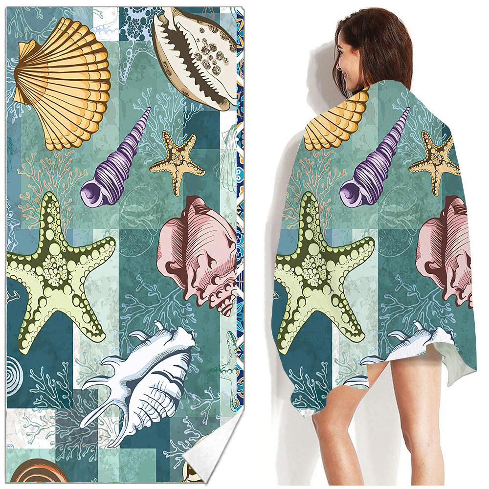 Beach Towel Printed Swimming Sweat Towel Île papillon