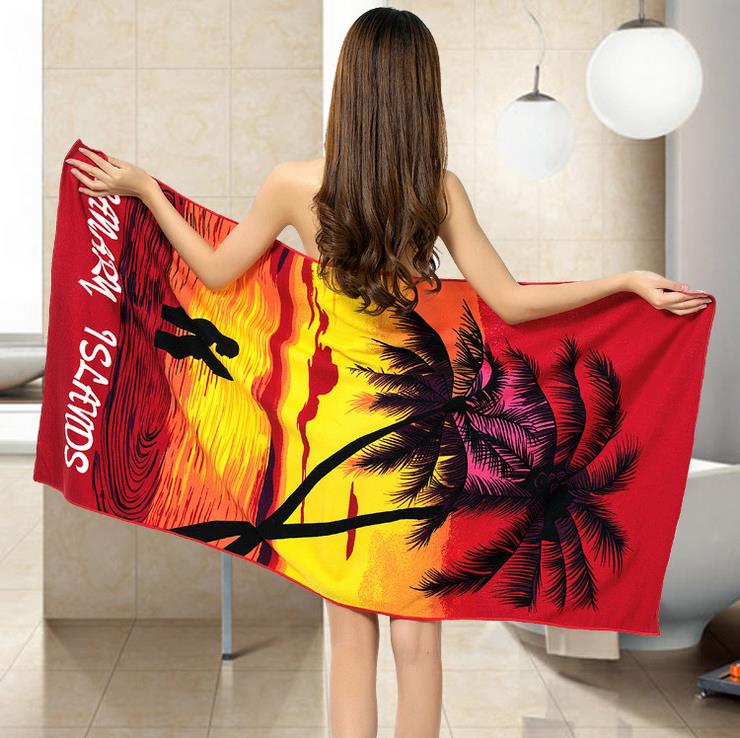 Printed beach towel Île papillon