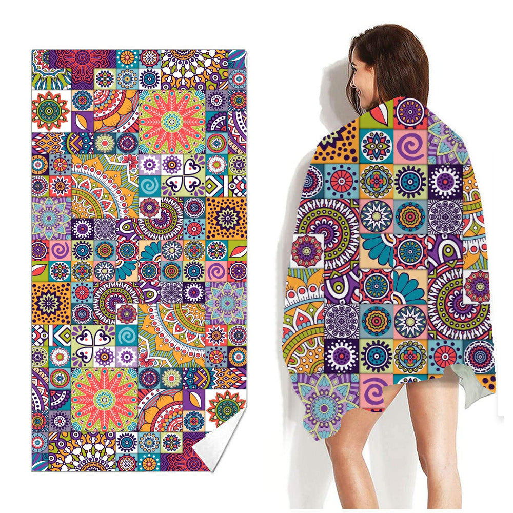 Beach Towel Printed Swimming Sweat Towel Île papillon