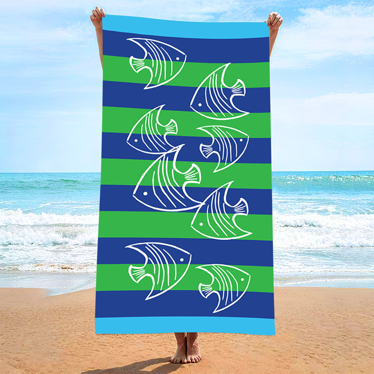 Sweat-wiping Beach Towel Microfiber Water-absorbing Quick-drying Beach Towel Île papillon