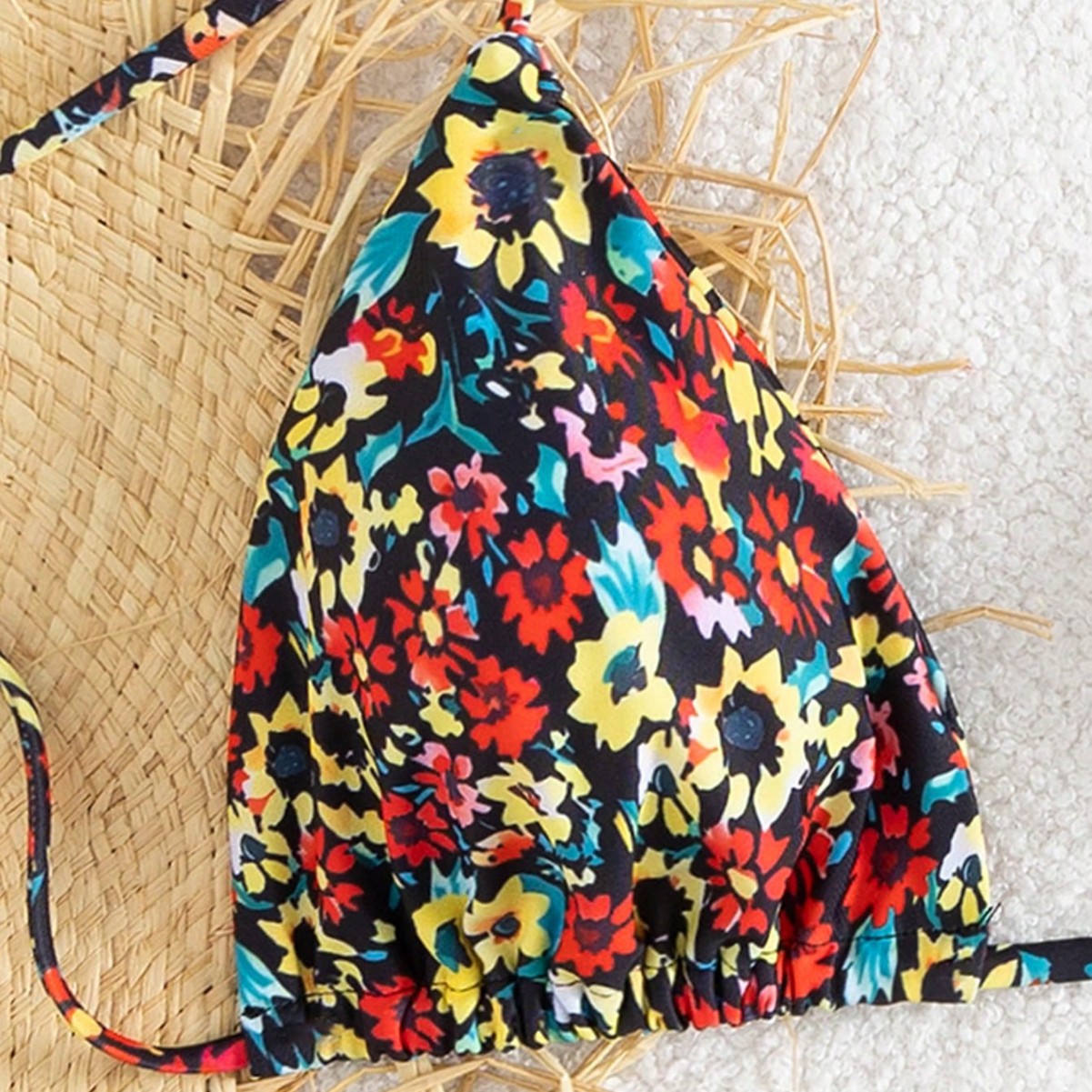 Womens Lace-Up Printed Bikini Swimsuit Île papillon