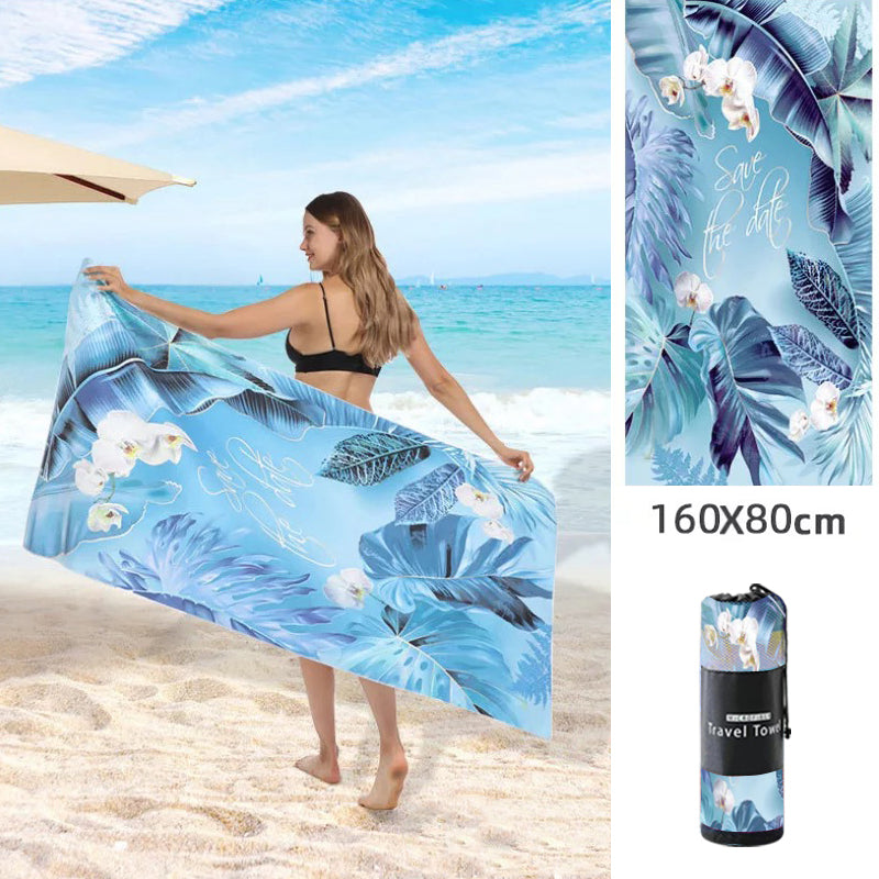Double Sided Fleece Printed Beach Towel Microfiber Beach Towel Île papillon