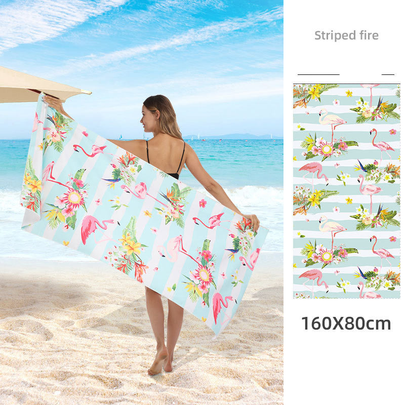 Double Sided Fleece Printed Beach Towel Microfiber Beach Towel Île papillon