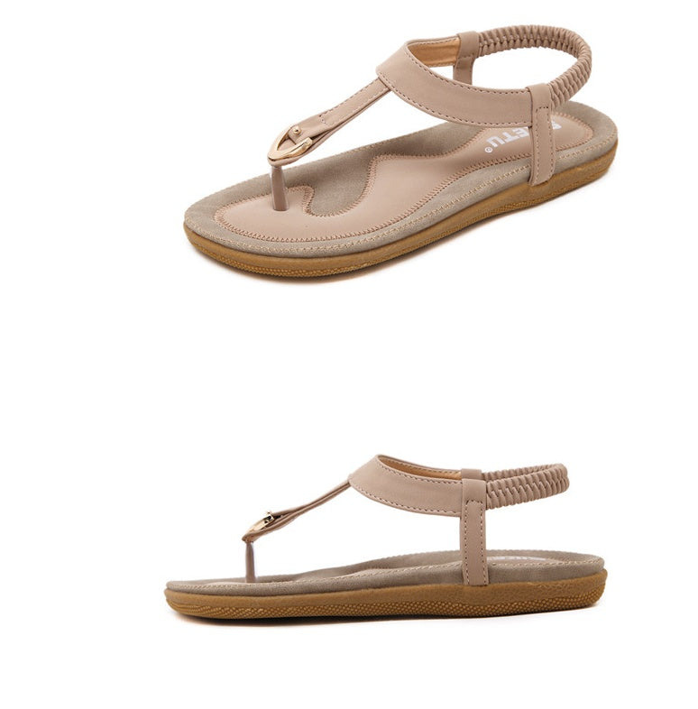 Women Sandal Flat Heel Sandalias Femininas Summer Casual Single Shoes Soft Bottom Slippers Sandals Île papillon