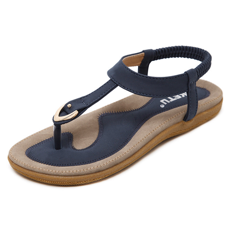 Women Sandal Flat Heel Sandalias Femininas Summer Casual Single Shoes Soft Bottom Slippers Sandals Île papillon