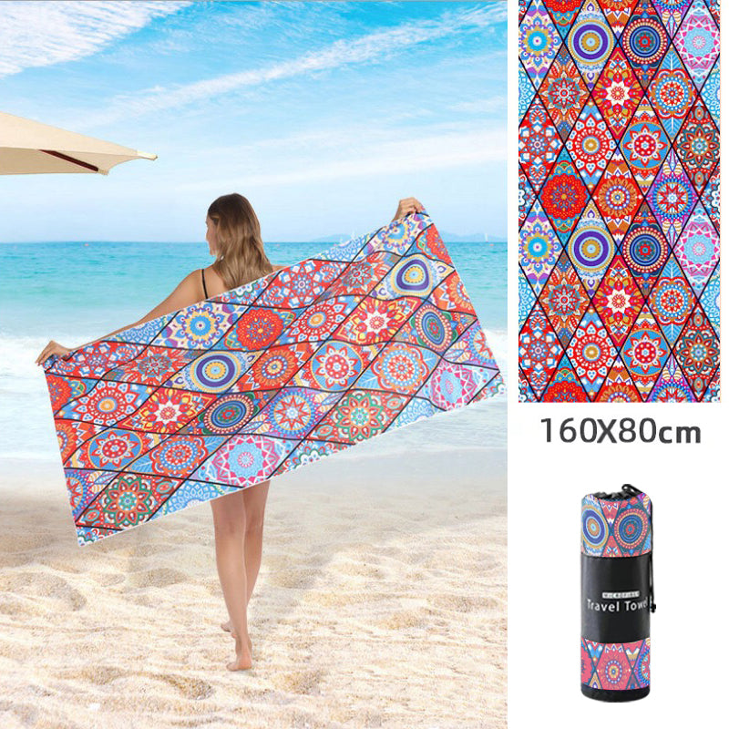 Double Sided Fleece Printed Beach Towel Microfiber Beach Towel Île papillon