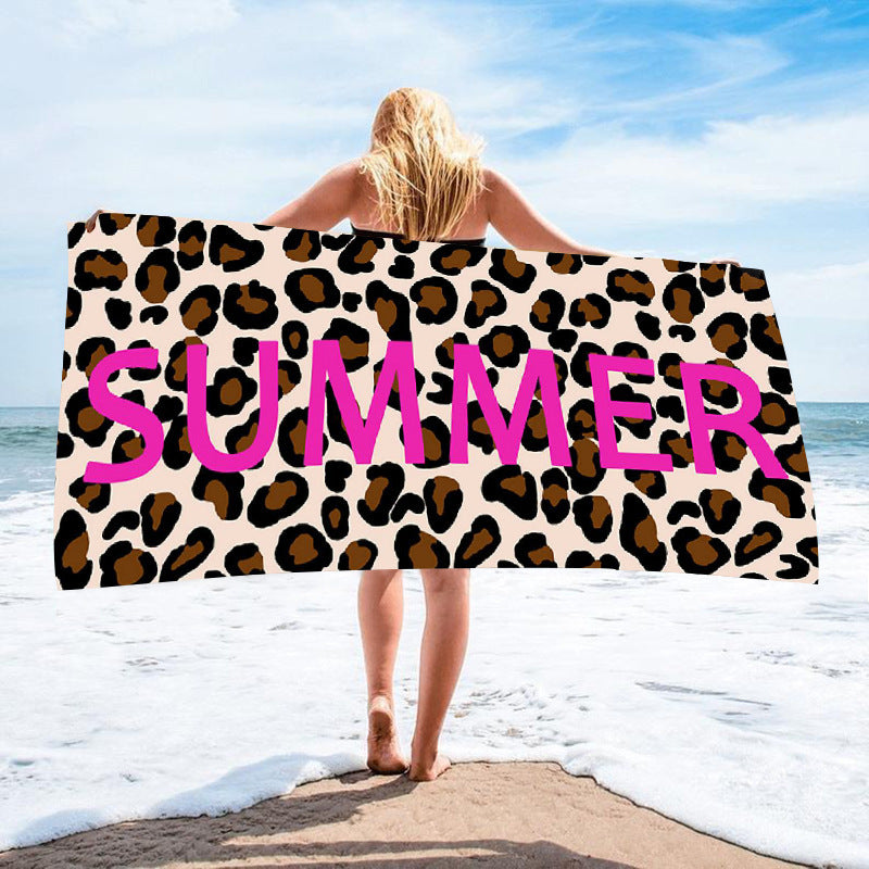 Sweat-wiping Beach Towel Microfiber Water-absorbing Quick-drying Beach Towel Île papillon