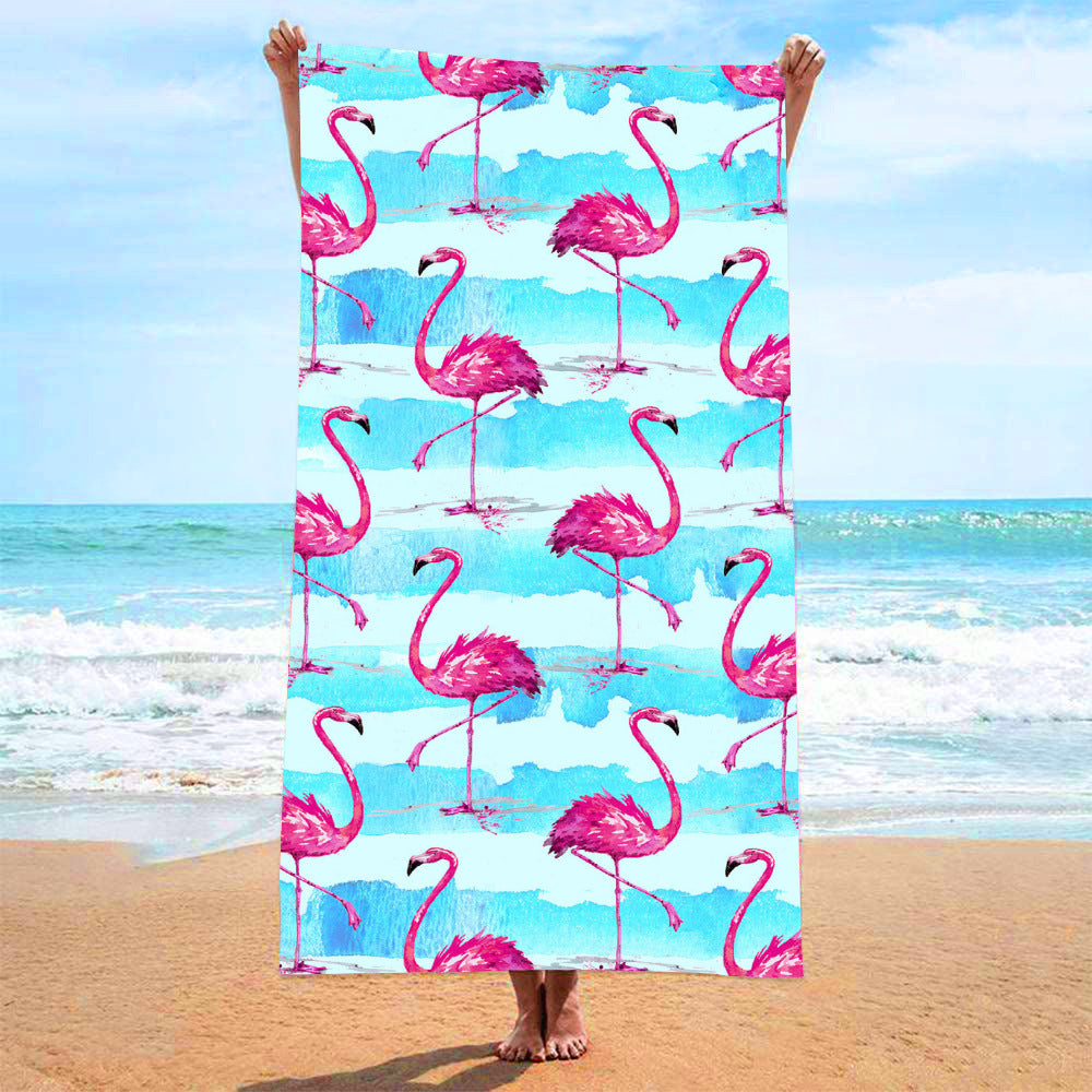 Sweat-wiping Beach Towel Microfiber Water-absorbing Quick-drying Beach Towel Île papillon