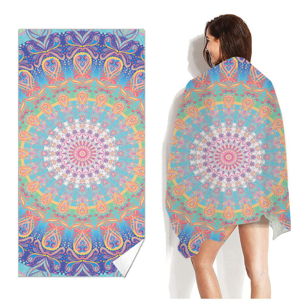 Beach Towel Printed Swimming Sweat Towel Île papillon