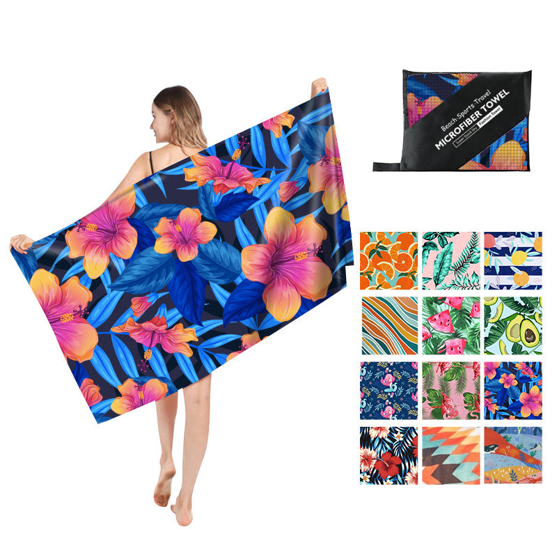 Double Sided Fleece Printed Beach Towel Microfiber Beach Towel Île papillon