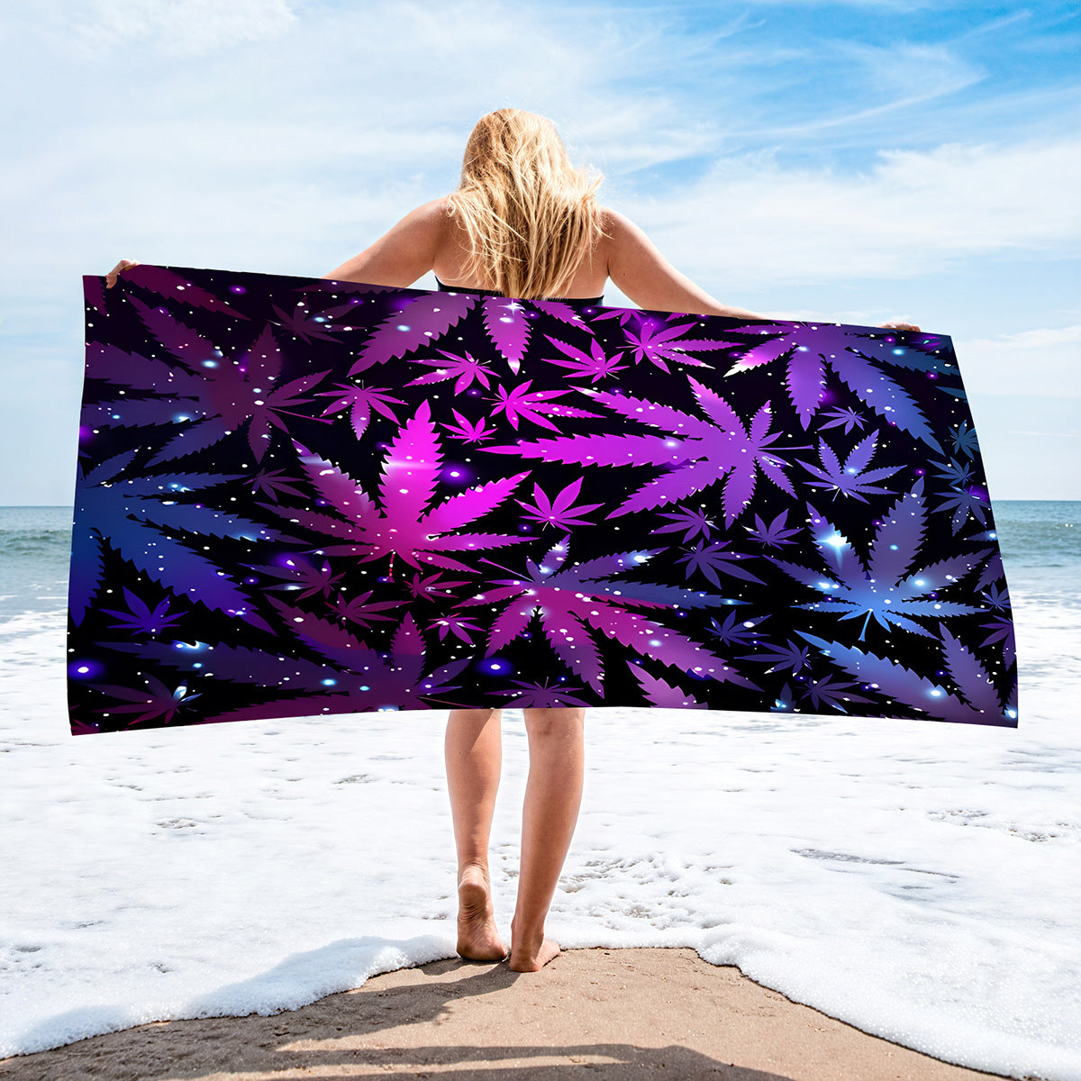 Sweat-wiping Beach Towel Microfiber Water-absorbing Quick-drying Beach Towel Île papillon