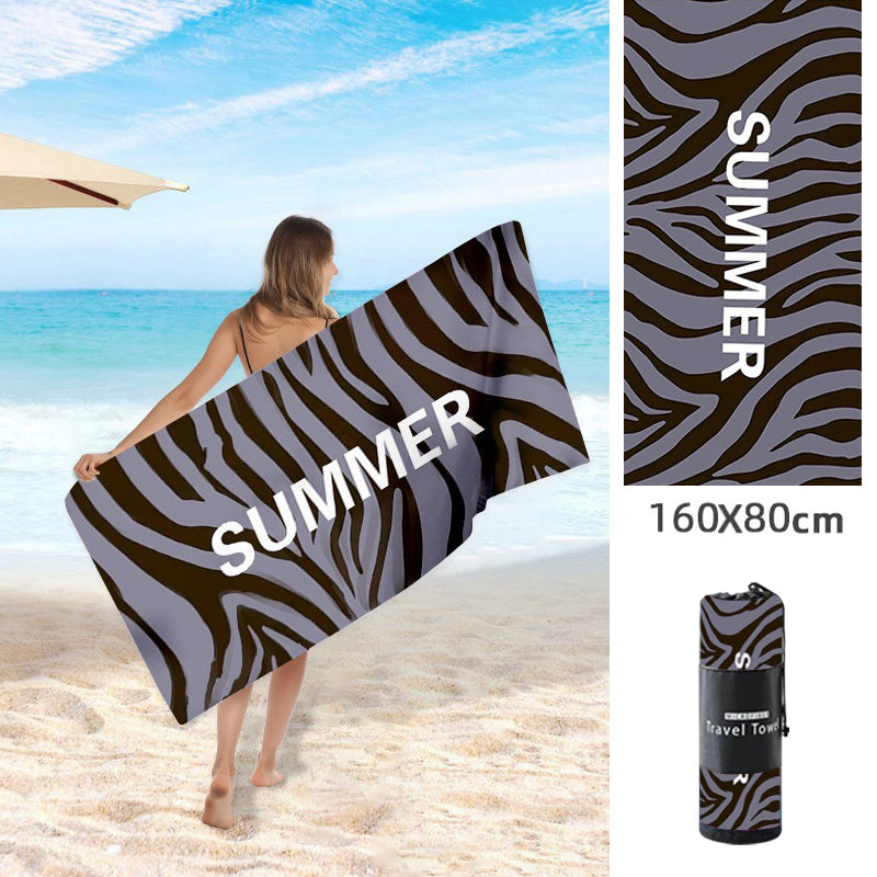 Double Sided Fleece Printed Beach Towel Microfiber Beach Towel Île papillon