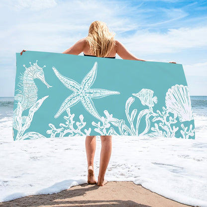 Sweat-wiping Beach Towel Microfiber Water-absorbing Quick-drying Beach Towel Île papillon