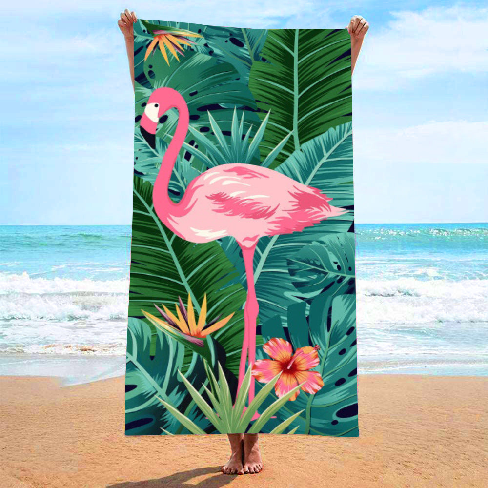 Sweat-wiping Beach Towel Microfiber Water-absorbing Quick-drying Beach Towel Île papillon