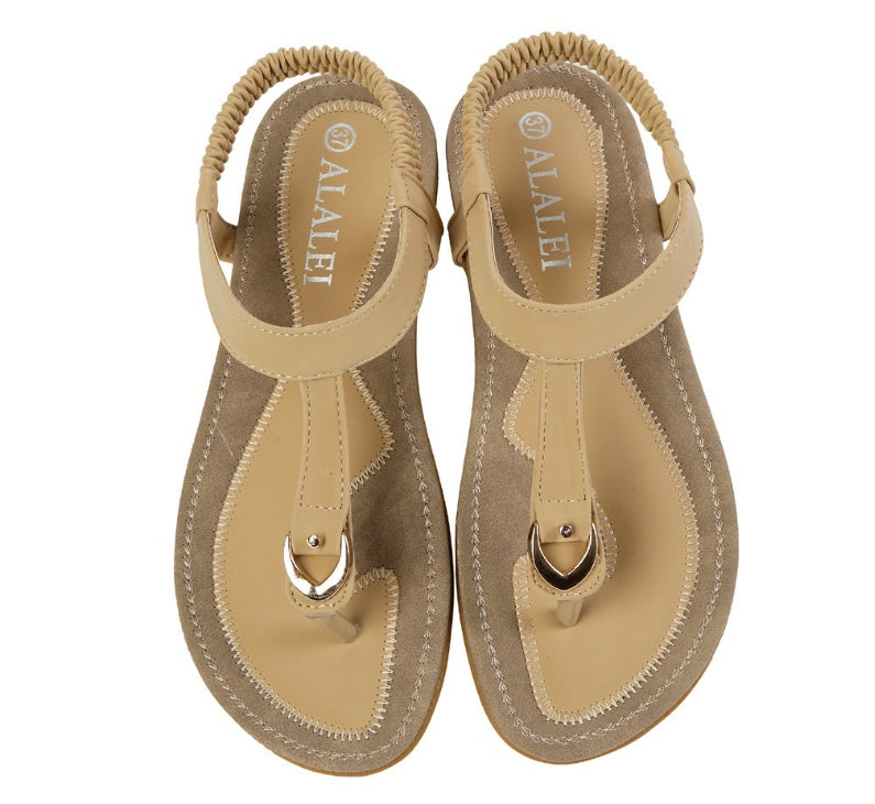 Women Sandal Flat Heel Sandalias Femininas Summer Casual Single Shoes Soft Bottom Slippers Sandals Île papillon