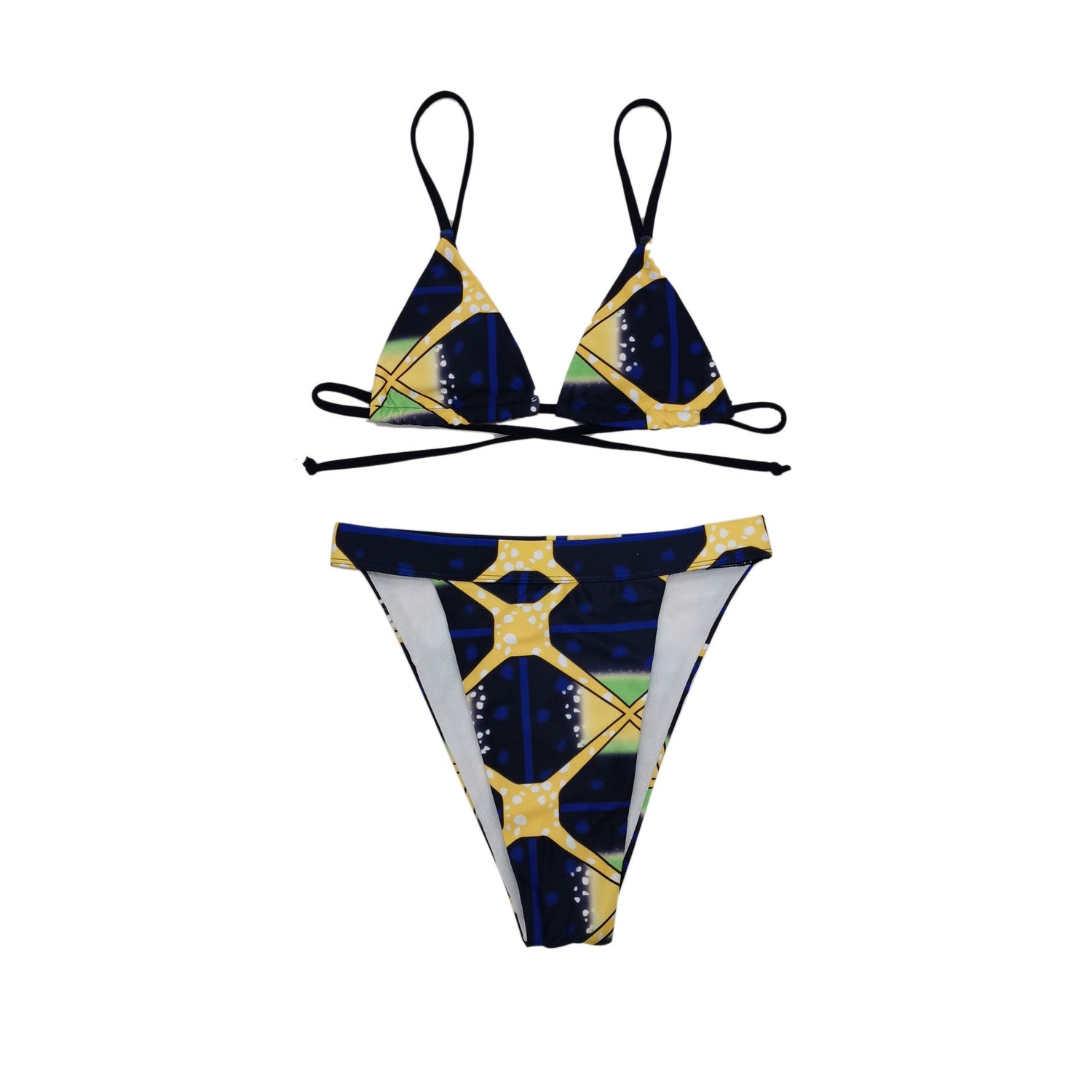 Retro lace-up lace-up bikini Île papillon
