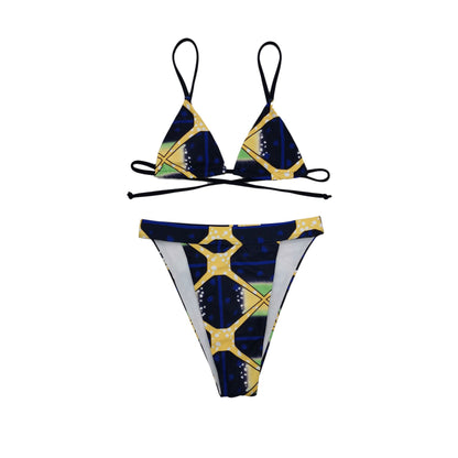 Retro lace-up lace-up bikini Île papillon