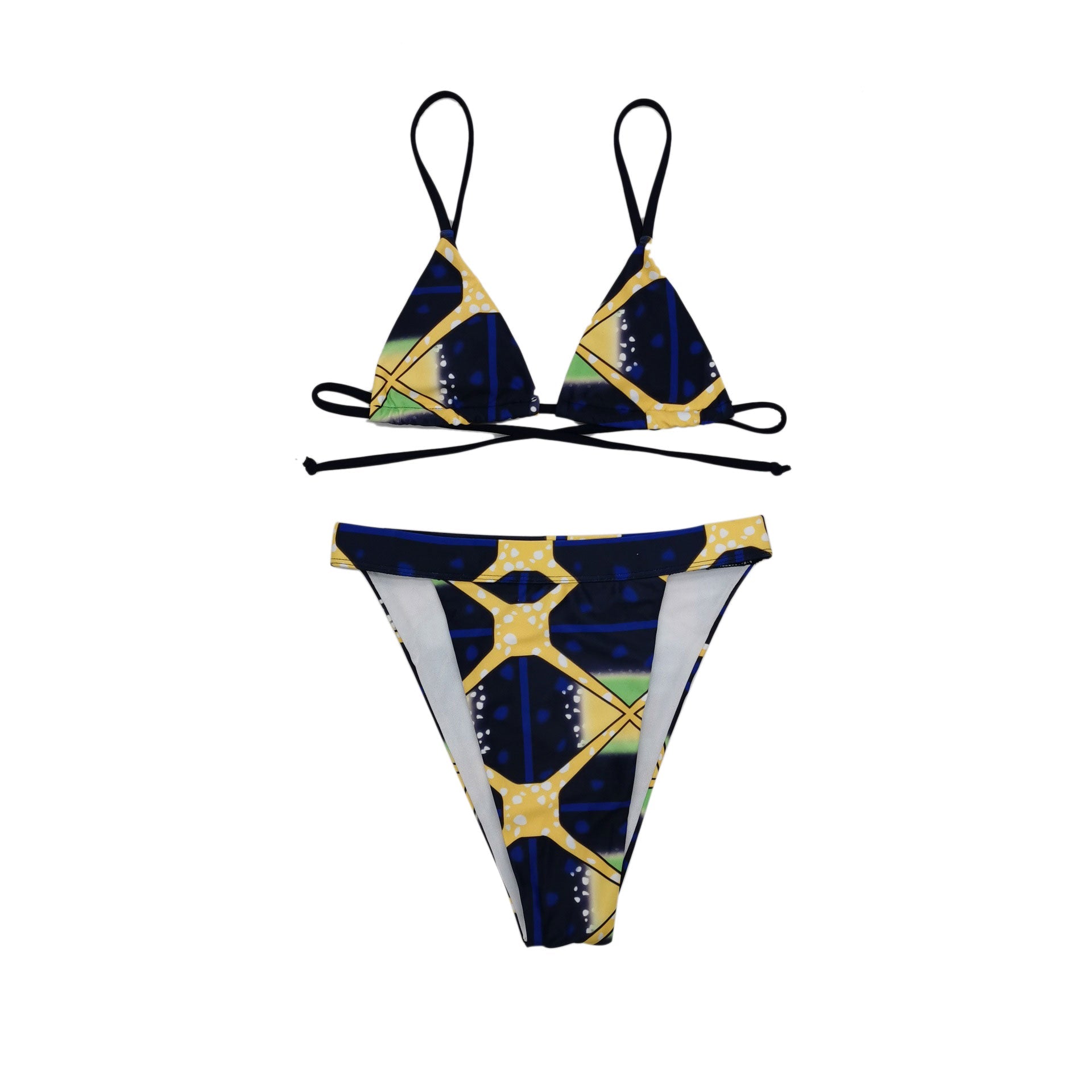 Retro lace-up lace-up bikini Île papillon