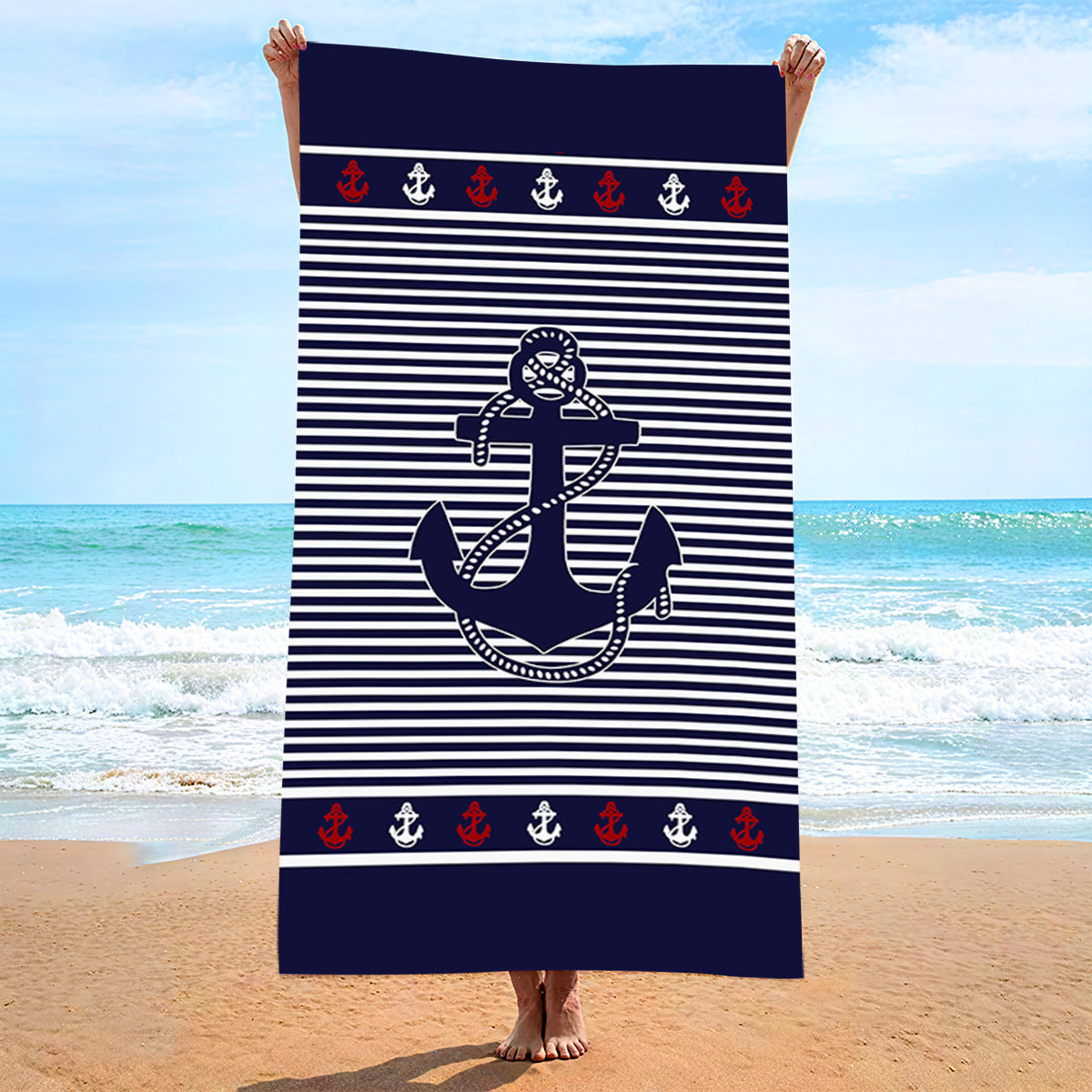 Sweat-wiping Beach Towel Microfiber Water-absorbing Quick-drying Beach Towel Île papillon