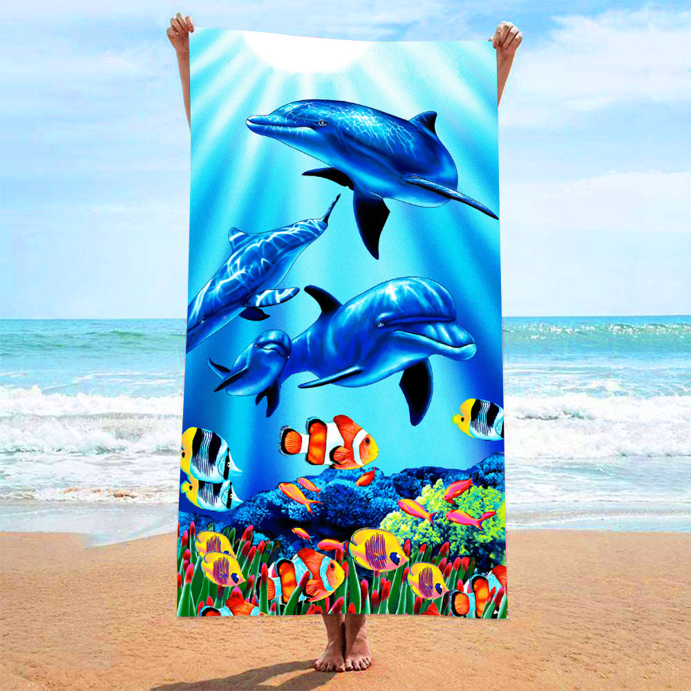 Sweat-wiping Beach Towel Microfiber Water-absorbing Quick-drying Beach Towel Île papillon