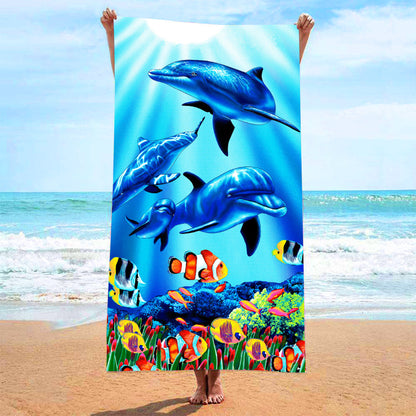 Sweat-wiping Beach Towel Microfiber Water-absorbing Quick-drying Beach Towel Île papillon