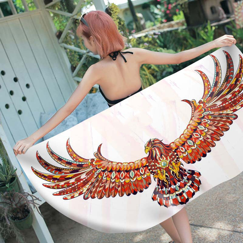 Rectangular beach towel digital printing towel Île papillon
