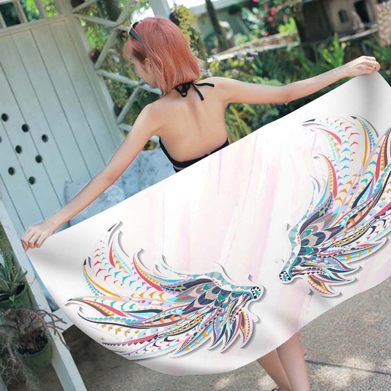 Rectangular beach towel digital printing towel Île papillon