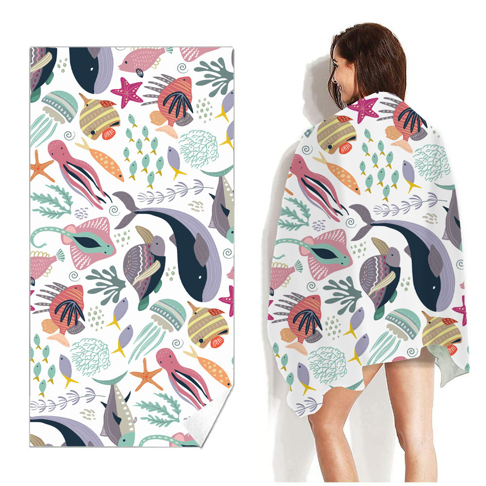 Beach Towel Printed Swimming Sweat Towel Île papillon