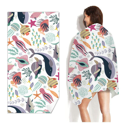 Beach Towel Printed Swimming Sweat Towel Île papillon