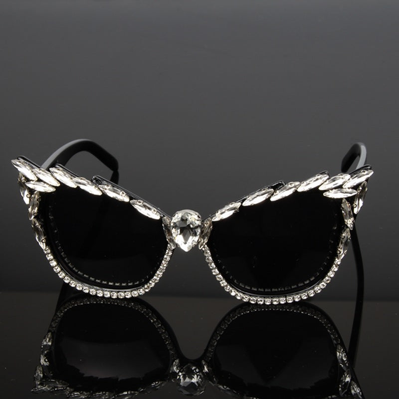 Cat eye sunglasses with rhinestones Île papillon