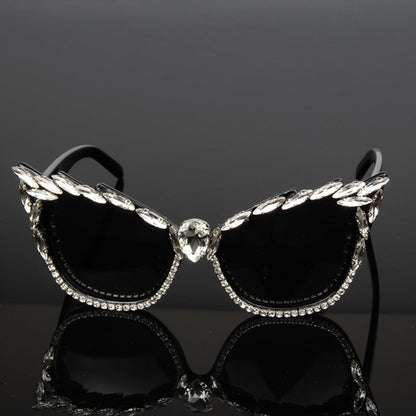 Cat eye sunglasses with rhinestones Île papillon