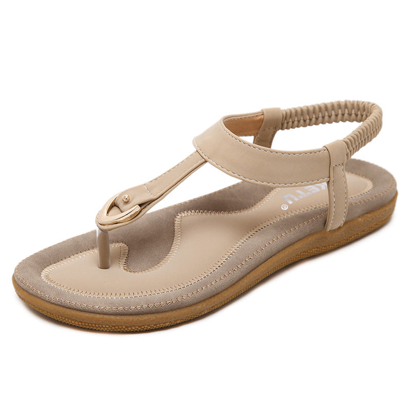 Women Sandal Flat Heel Sandalias Femininas Summer Casual Single Shoes Soft Bottom Slippers Sandals Île papillon
