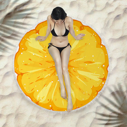 Fringed beach towel round bath towel beach towel Île papillon