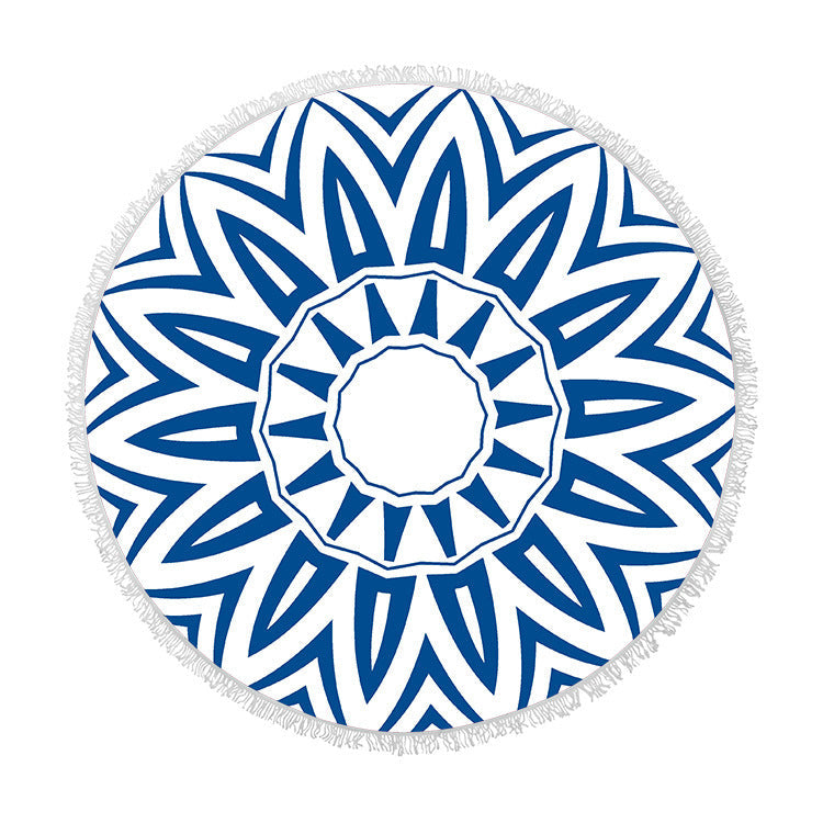 Fringed beach towel round bath towel beach towel Île papillon