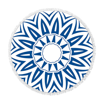 Fringed beach towel round bath towel beach towel Île papillon