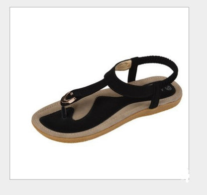 Women Sandal Flat Heel Sandalias Femininas Summer Casual Single Shoes Soft Bottom Slippers Sandals Île papillon