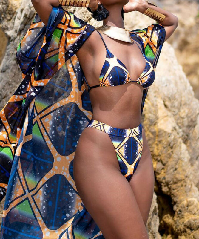 Retro lace-up lace-up bikini Île papillon