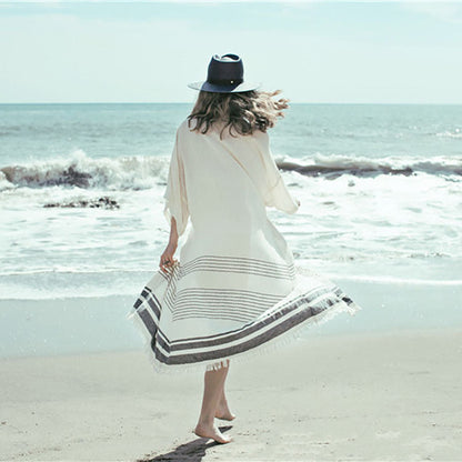 NNew Crochet Knitted White Beach Pareo Dress Long Tunic Pareos Woman Cover Ups Robe De To Cover Up Plage Coats Île papillon