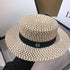HT208 Retro Wide Brim Letter M Straw Hat Ladies Sun Hats Travel Île papillon