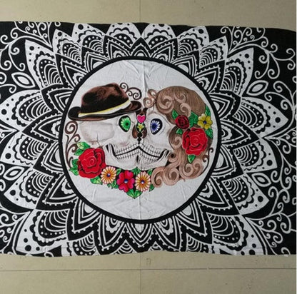 Square microfiber printed beach towel taro beach towel Île papillon