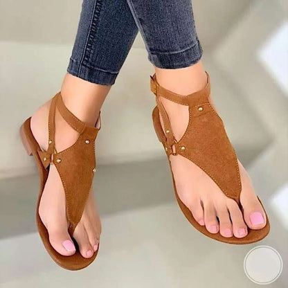 Flat Bottom Clip Toe Strap Beach Buckle Sandal Girl Île papillon