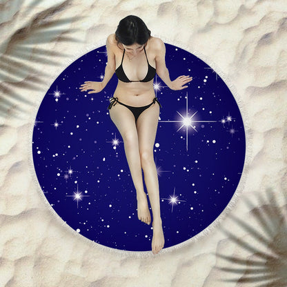 Fringed beach towel round bath towel beach towel Île papillon