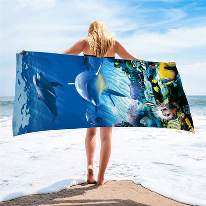 Square beach towel Île papillon